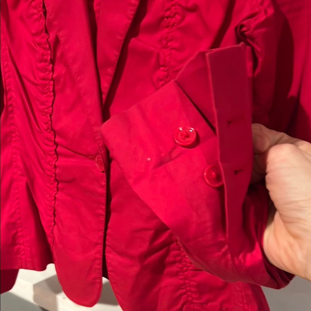 Express Red Ruched Blazer - Picture 4 of 6